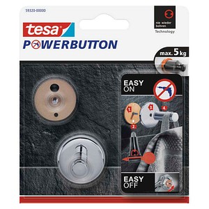 tesa Handtuchhaken Powerbutton Universal Small chrom, 1 St.