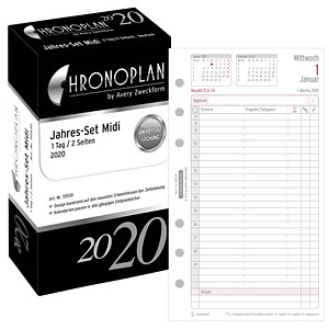 Kalendereinlage 2020 Jahres-Set Midi (9,6 x 17,2 cm)