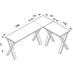 4051814434112 - Holz Schreibtisch Eckschreibtisch schlicht 190x160 L Form links oder rechts Arbeitstisch Platte 50 cm tief Computertisch Büromöbel - Lona X