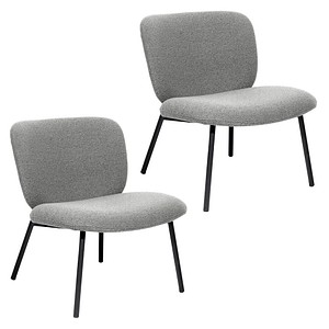 3660141963380 - Sessel meet® by Paperflow TWIST gepolstert B 600 x T 530 x H 420 mm Stoff und Stahl grau mattschwarz