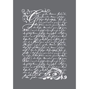 4006166112034 - Siebdruckschablone Vintage Poesie grau 4006166112034 - Siebdruckschablone Vintage Poesie grau