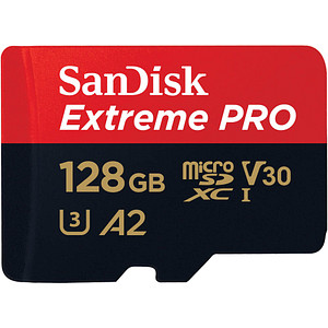 0619659188528 - SanDisk Extreme Pro - Flash-Speicherkarte (microSDXC-an-SD-Adapter inbegriffen) - 128 GB - A2 Video Class V30 UHS-I U3 Class10 - microSDXC UHS-I 0619659188528 - SanDisk Extreme Pro - Flash-Speicherkarte (microSDXC-an-SD-Adapter inbegriffen) - 128 GB - A2 Video Class V30 UHS-I U3 Class10 - microSDXC UHS-I