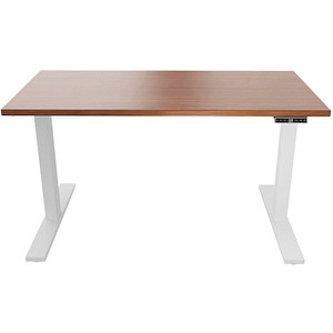 0796376505903 - E-WonderTech elektrisch höhenverstellbarer Schreibtisch lincoln walnuss rechteckig T-Fuß-Gestell weiß 1600 x 800 cm 079637650