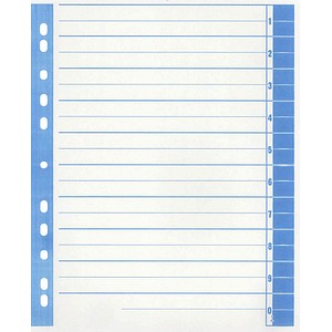 Wekre Trennblätter DIN A4 1-0 weiß/blau, 230 g/m², 100 Blatt