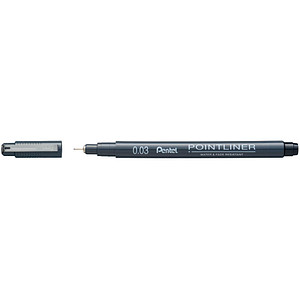 Pentel Pointliner Fineliner schwarz 0,03 mm, 1 St.