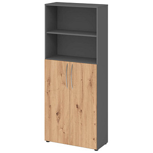 4032062305430 - Regalschrank 4770 V4770GRBM grafit asteiche 3 Fachböden 800 x 346 x 1880 cm 4032062305430 HAMMERBACHER 4032062305430 - Regalschrank 4770 V4770GRBM grafit asteiche 3 Fachböden 800 x 346 x 1880 cm 4032062305430 HAMMERBACHER