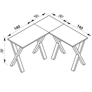 4051814434372 - Holz Schreibtisch Eckschreibtisch schlicht 190x190 L Form links oder rechts Arbeitstisch Platte 50 cm tief Computertisch Büromöbel - Lona X 4051814434372 - Holz Schreibtisch Eckschreibtisch schlicht 190x190 L Form links oder rechts Arbeitstisch Platte 50 cm tief Computertisch Büromöbel - Lona X