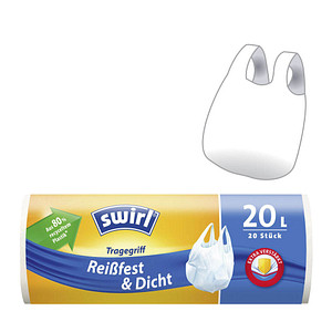 swirl® Müllbeutel Reißfest & Dicht 2282 20,0 l weiß, 20 St.