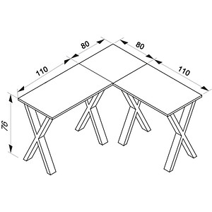 4051814434433 - Lona Schreibtisch anthrazit rechteckig X-Fuß-Gestell schwarz 1900 x 800 cm 4051814434433 - Lona Schreibtisch anthrazit rechteckig X-Fuß-Gestell schwarz 1900 x 800 cm