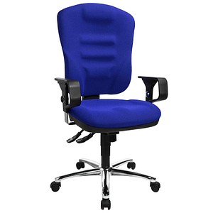 4014296152691 - Bürostuhl Softec Synchro Deluxe blau   chrom mit Armlehnen bis 110kg 4014296152691 Topstar