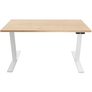 0796376505545 - E-WonderTech elektrisch höhenverstellbarer Schreibtisch ahorn rechteckig T-Fuß-Gestell weiß 1200 x 600 cm 0796376505545 Bisle