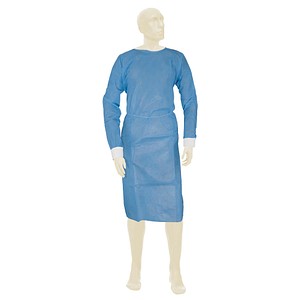 4250016401162 - Beesana® SMS-Kittel Einmal-Kittel Schutz-Kittel aus SMS-Verbundmaterial mit Trikotbündchen 1 Karton = 5 x 10 Stück = 50 Stück 115 x 150 cm 40 g