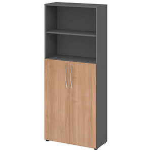 4032062305423 - Regalschrank 4770 V4770 G N BM grafit nussbaum 3 Fachböden 800 x 346 x 1880 cm