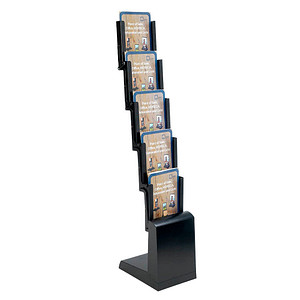 8698473944567 - Prospektständer schwarz DIN A4 5 Fächer  8698473944567 update displays