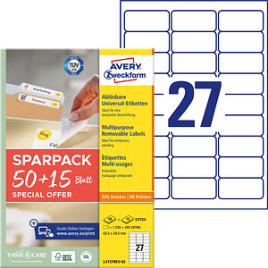 4004182347904 - Etiketten L4737REV-65 weiß 635x296mm recht 4004182347904 65 Stück 4004182347904 - Etiketten L4737REV-65 weiß 635x296mm recht 4004182347904 65 Stück