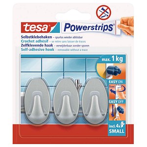 tesa Oval Small Klebehaken für max. 1,0 kg, 1,4 x 3,4 cm, 3 St.