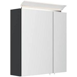 4251982674222 - Spiegelschrank 60cm inkl Design LED-Lampe und Glasböden weiss hochglanz