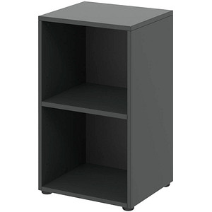 4059484217608 - Home Office Regal TEMPIO aus Holz 2 Fächer 2 OH B 400 x T 340 x H 720 mm anthrazit 4059484217608 - Home Office Regal TEMPIO aus Holz 2 Fächer 2 OH B 400 x T 340 x H 720 mm anthrazit