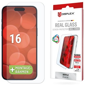 DISPLEX Panzerglas (10H) + Schutzhülle für Apple iPhone 16