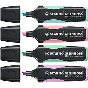 4006381564229 - Textmarker GREEN BOSS Pastell 6070 4-2 Etui 4-farbig sortiert 2-5mm Keilspitze 4006381564229 4 Stück 4006381564229 - Textmarker GREEN BOSS Pastell 6070 4-2 Etui 4-farbig sortiert 2-5mm Keilspitze 4006381564229 4 Stück