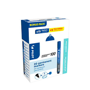 3131910501275 - 15 + 5 GRATIS PILOT 100 Permanentmarker blau 10 mm + GRATIS 3131910501275 15 Stück