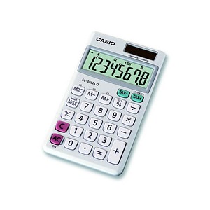 4971850185710 - Taschenrechner SL-305ECO Solar- Batterie LCD-Display silber 1-zeilig 8-stellig
