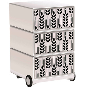 PAPERFLOW easyBox Black & White Rollcontainer weiß, schwarz 4 Auszüge 39,0 x 43,6 x 64,2 cm