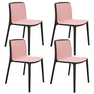 4260761571966 - 4 Besucherstühle Cento 4260761571966 pink Kunststoff