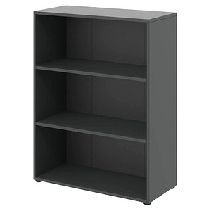 4059484217639 - Home Office Regal TEMPIO aus Holz 3 Fächer 3 OH B 800 x T 340 x H 1070 mm anthrazit 4059484217639 - Home Office Regal TEMPIO aus Holz 3 Fächer 3 OH B 800 x T 340 x H 1070 mm anthrazit