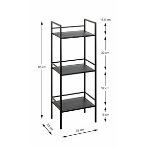 4001070545213 - Regal HAKU 3 Fachböden mit jeweils bis zu 8 kg Tragkraft B 350 x T 250 x H 950 mm Stahl Metall schwarz 4001070545213 - Regal HAKU 3 Fachböden mit jeweils bis zu 8 kg Tragkraft B 350 x T 250 x H 950 mm Stahl Metall schwarz