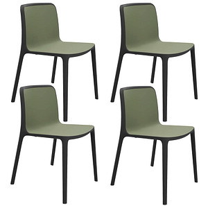 4260761571942 - 4 Besucherstühle Cento 4260761571942 olive Kunststoff