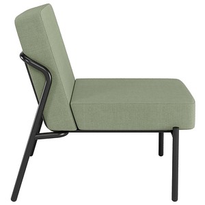 3660141963847 - Sessel meet® by Paperflow MEDSO Klassik S gepolstert Sitzfläche austauschbar B 580 x T 743 x H 736 mm Stoff und Stahl grün mattschwarz