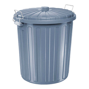 4012086870411 - Abfalltonne mit Deckel Polypropylen grau Volumen 55 l kaiserkraft