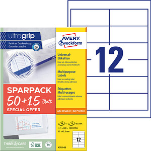 4004182347812 - Etiketten 4781-65 weiß 97x423mm rechteckig  4004182347812 65 Stück