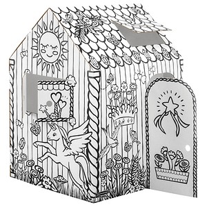 0043859779536 - Spielhaus Einhorn aus Wellpappe mit abgerundeten Kanten schnelle und ohne Klebstoff - 1 Stück (1232401)