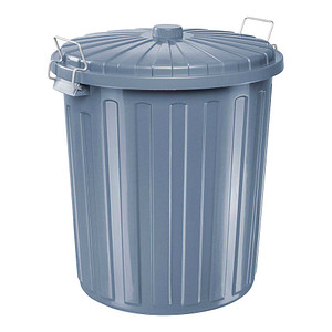 4012086870435 - Abfalltonne mit Deckel Polypropylen grau Volumen 73 l kaiserkraft