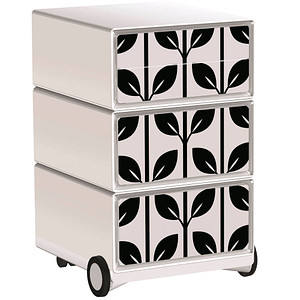 PAPERFLOW easyBox Black & White Rollcontainer weiß, schwarz 4 Auszüge 39,0 x 43,6 x 64,2 cm