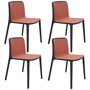 4260761571980 - 4 Besucherstühle Cento 4260761571980 terrakotta Kunststoff