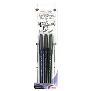 4016284346136 - PentelArts Kalligrafiestift Sign Pen Brush schwarz 3er Set