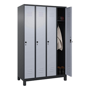 4068427573602 - Spind Classic Plus schwarzgrau weißaluminium 080010-40 S10072 4 Schließfächer 1200 x 500 x 1950 cm 4068427573602 C+P-Möbel