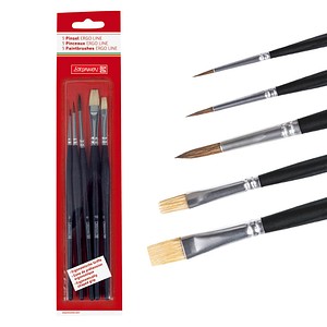 BRUNNEN ErgoLine Pinsel-Set Größe 2, 4, 6, 10, 5-teilig