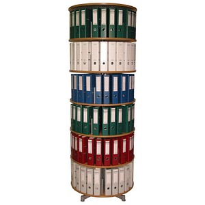reef Ordnerdrehsäule buche bis zu 144 Ordner, Etagen einzeln drehbar, H: 228,0 cm