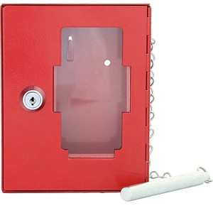 9006071301016 - Notschlüsselkasten NSK 1 Zylinderschloss mit Klöppel für 1 Schlüssel B 120 x T 38 x H 150 mm Stahl rot