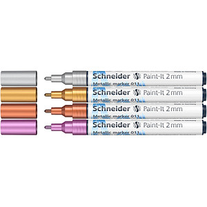 Schneider 011 Lackmarker farbsortiert 2,0 mm, 4 Set