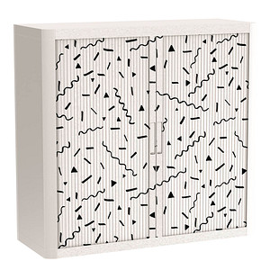 PAPERFLOW easyOffice Black & White Rollladenschrank 60420 2 Fachböden 110,0 x 41,5 x 104,0 cm