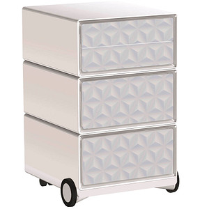 PAPERFLOW easyBox Classic Chic Rollcontainer weiß, bunt 4 Auszüge 39,0 x 43,6 x 64,2 cm
