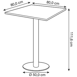 4032062166765 - Stehtisch LxB 800 x 800 mm 1116 mm hoch Gestell verchromt Platte Eiche-Dekor 4032062166765 - Stehtisch LxB 800 x 800 mm 1116 mm hoch Gestell verchromt Platte Eiche-Dekor