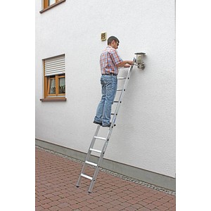 KRAUSE Anlegeleiter Stabilo silber 10 Stufen, H: 270,0 cm