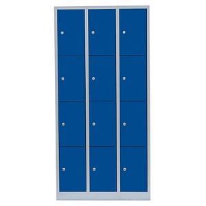 4061815518032 - Schließfachschrank lichtgrau enzianblau 520431 12 Schließfächer 885 x 500 x 1800 cm 4061815518032 LÜLLMANN
