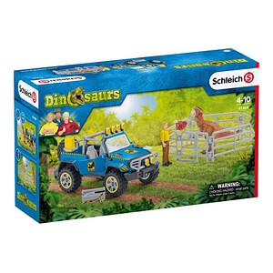 Image of Schleich® Dinosaurs 41464 Geländewagen mit Dino-Außenposten Spielfiguren-Set